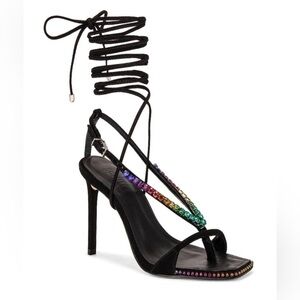 NEW Schutz Vikki Crystal Embellished High Heel Stiletto Sandals